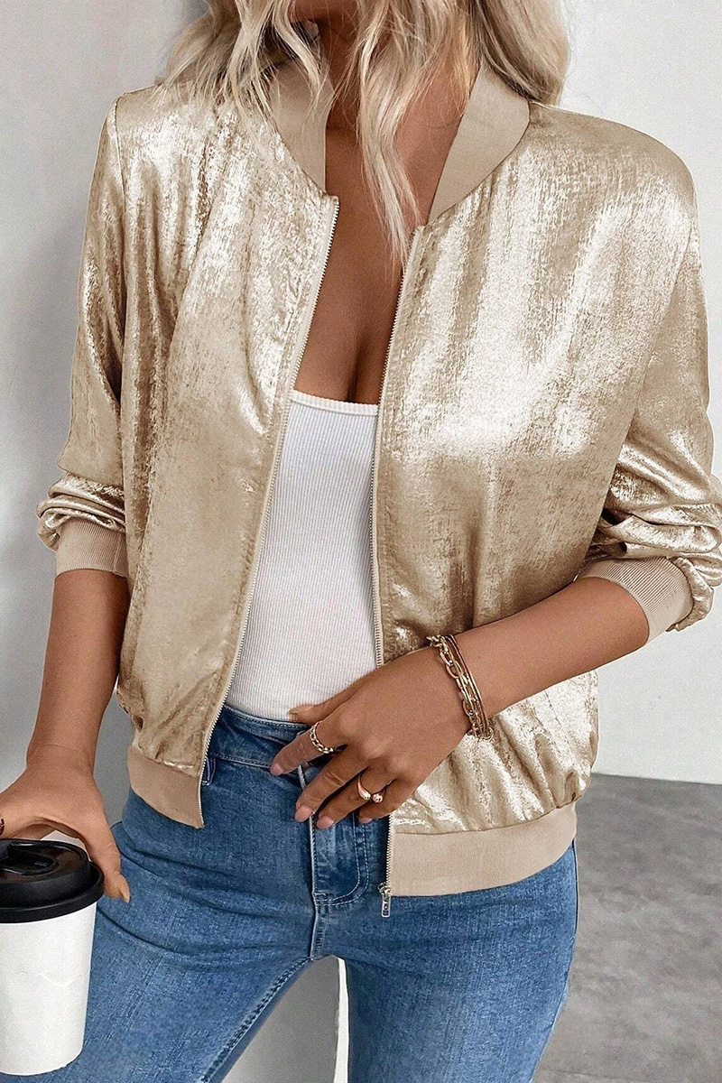 Women's Zipper Half-Neck Casual Jacket