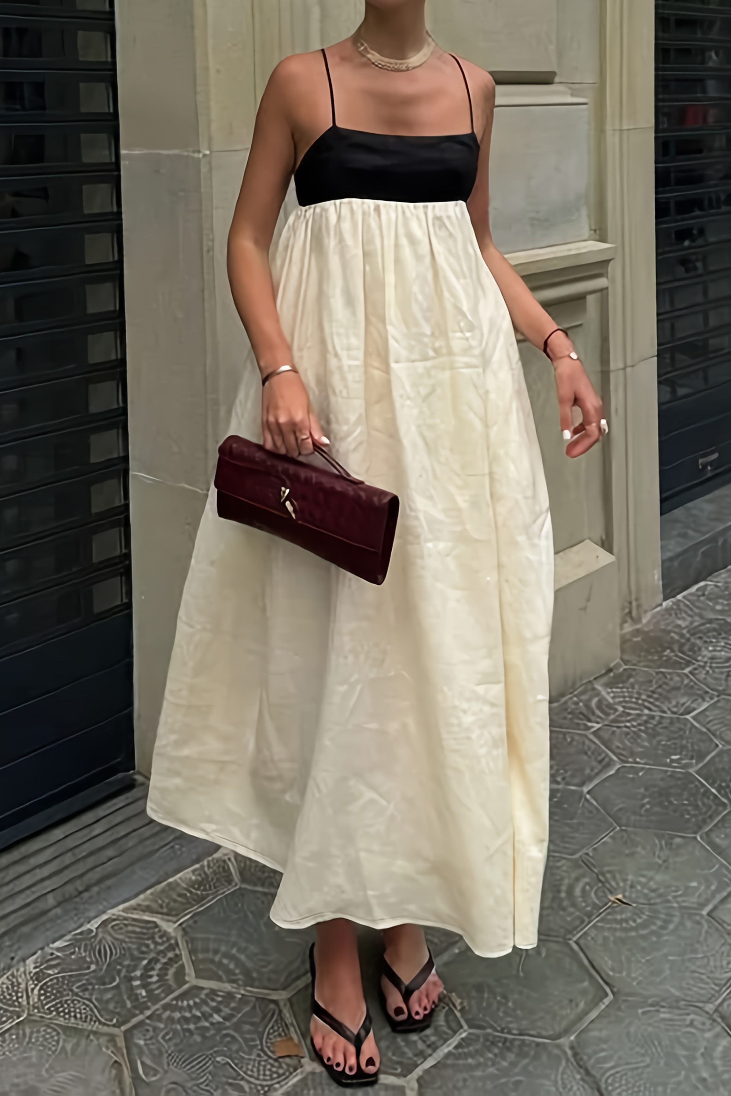 Women's Elegant Color Block Long Dress