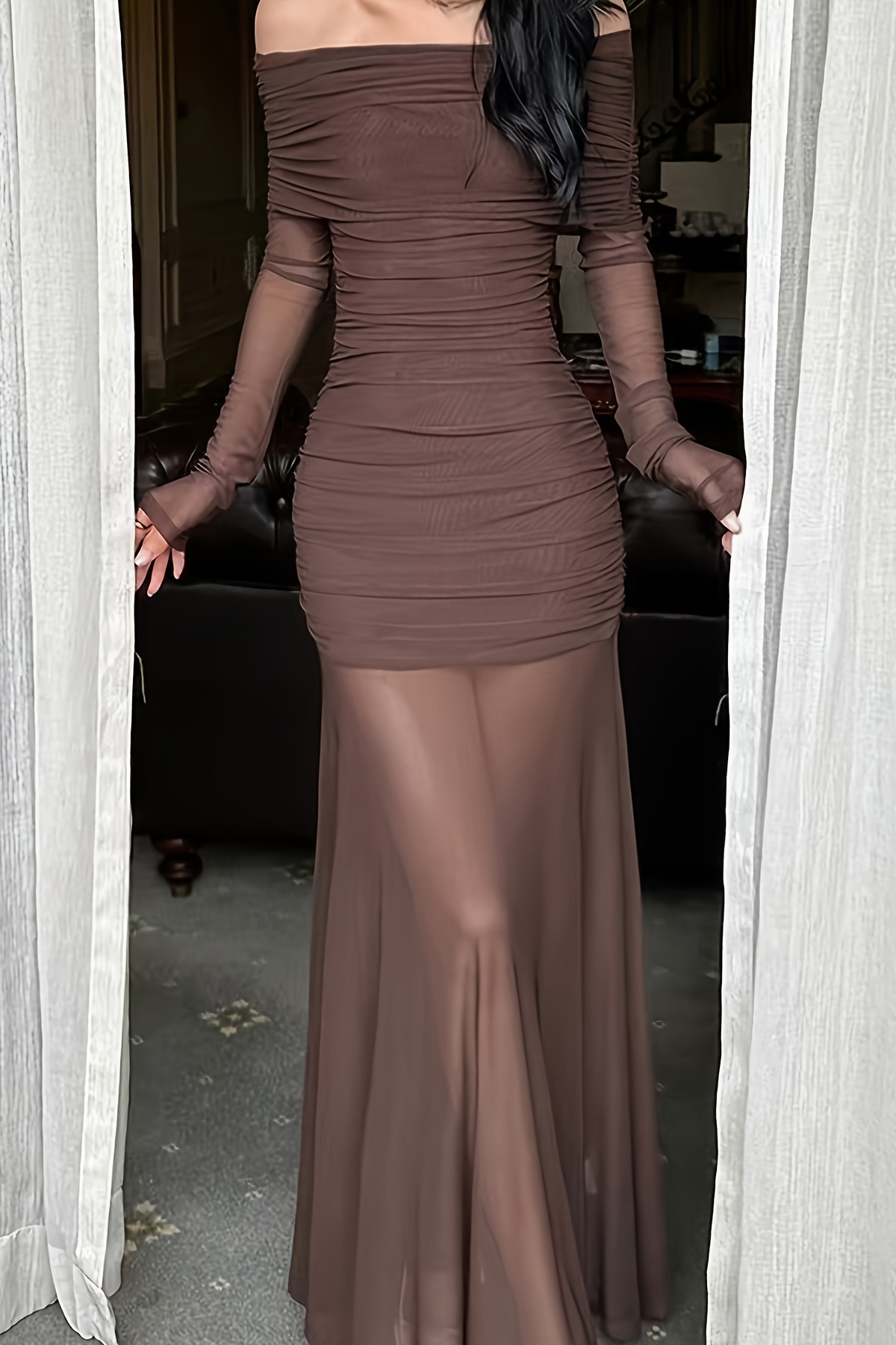 Women's Elegant Off The Shoulder Long Dress