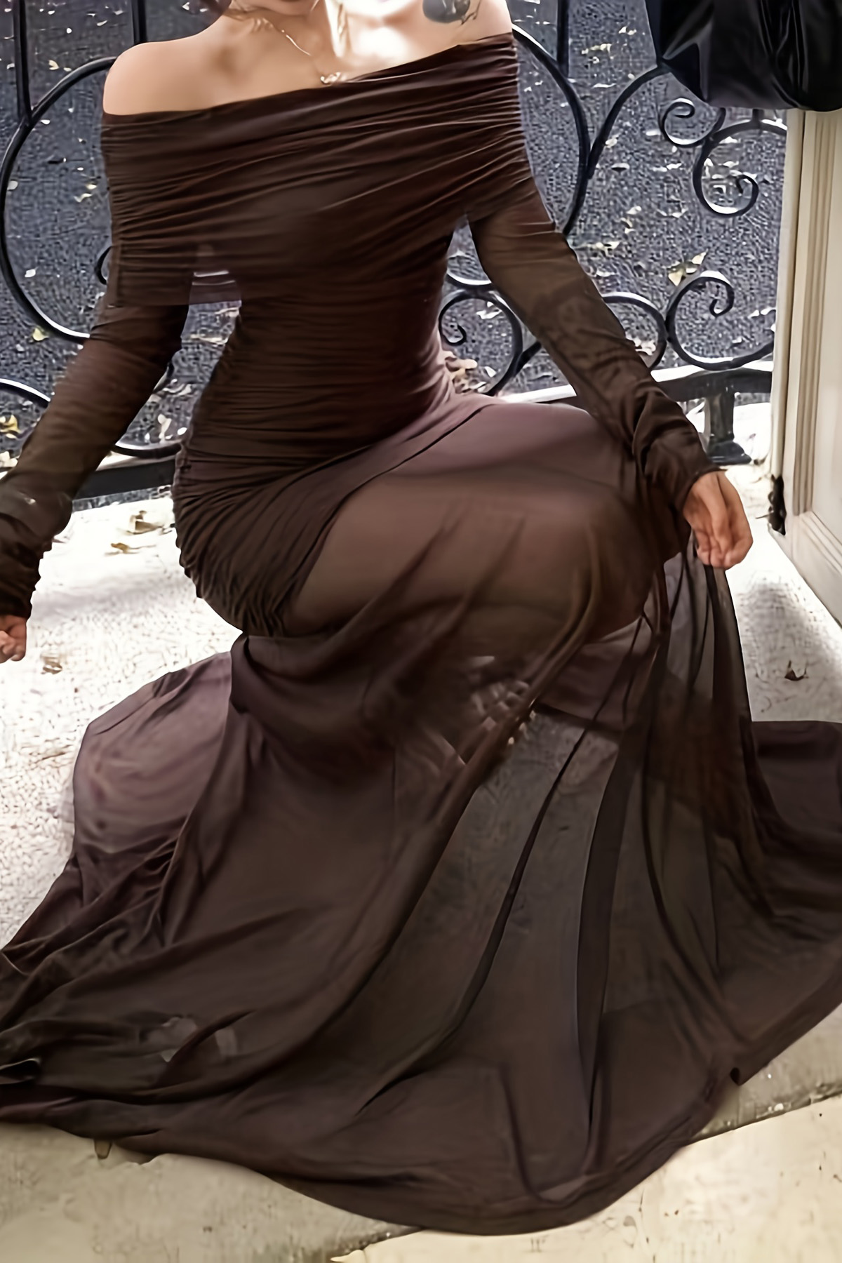 Women's Elegant Off The Shoulder Long Dress