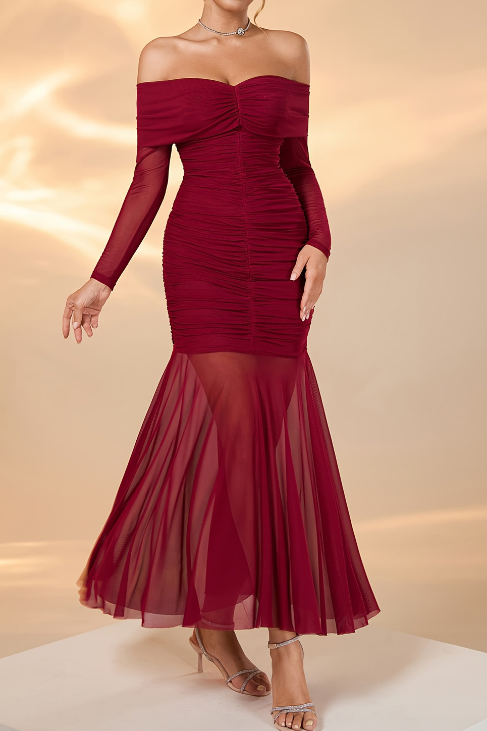 Women's Elegant Off The Shoulder Long Dress