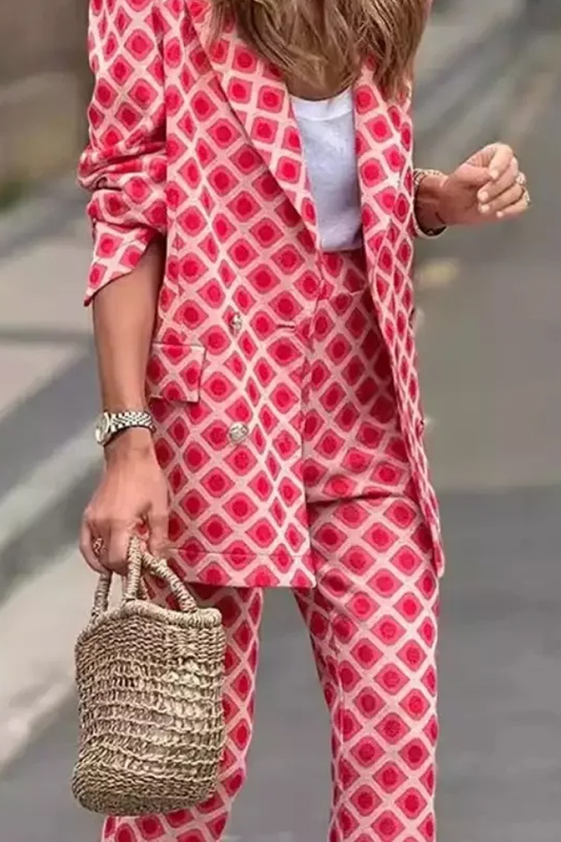 Women's Casual Digital Printed Bohemian Style Long Sleeved Open Top Shirt And Pants