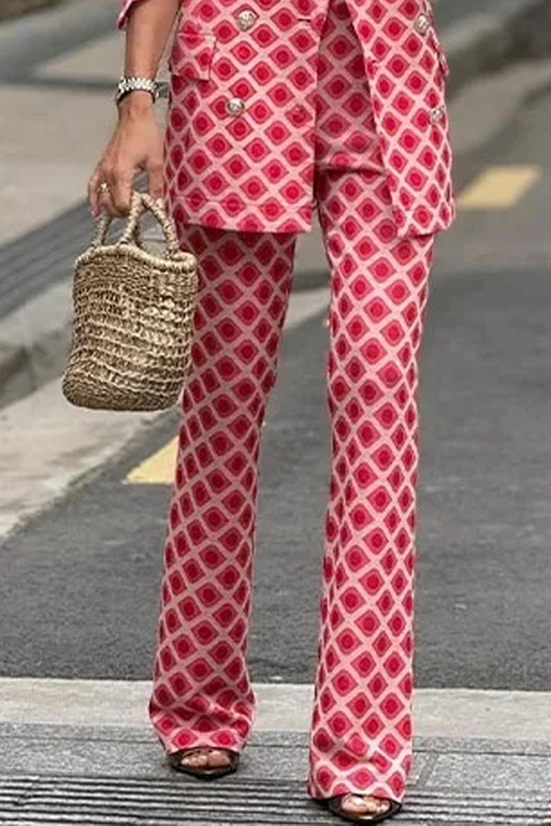 Women's Casual Digital Printed Bohemian Style Long Sleeved Open Top Shirt And Pants