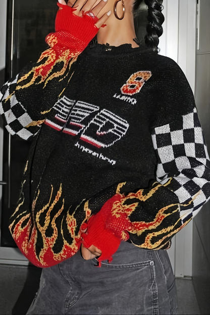 Women's Street Style Printed Sweater