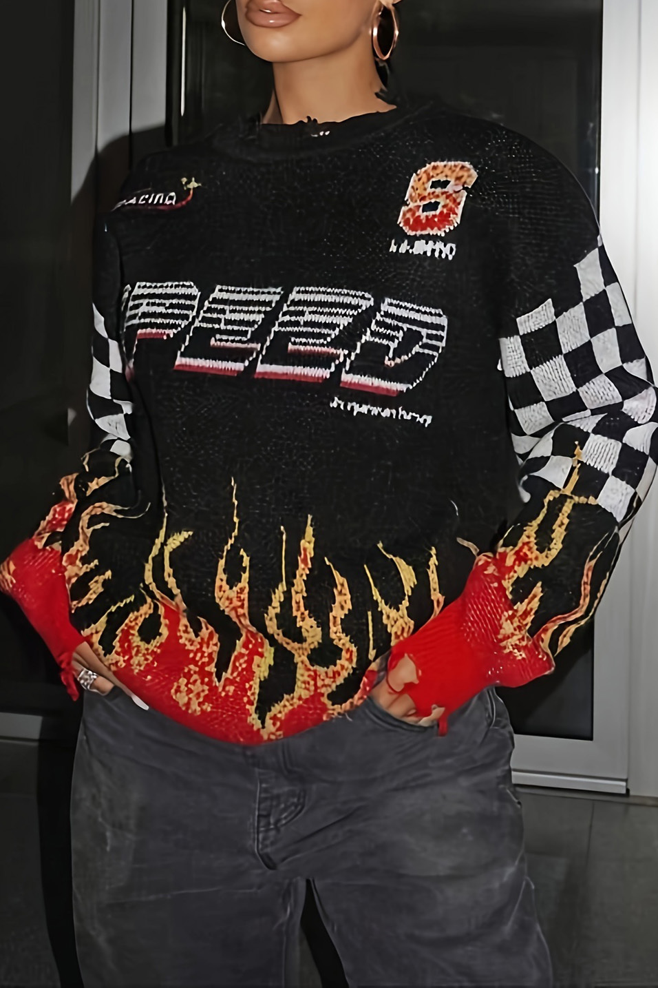 Women's Street Style Printed Sweater