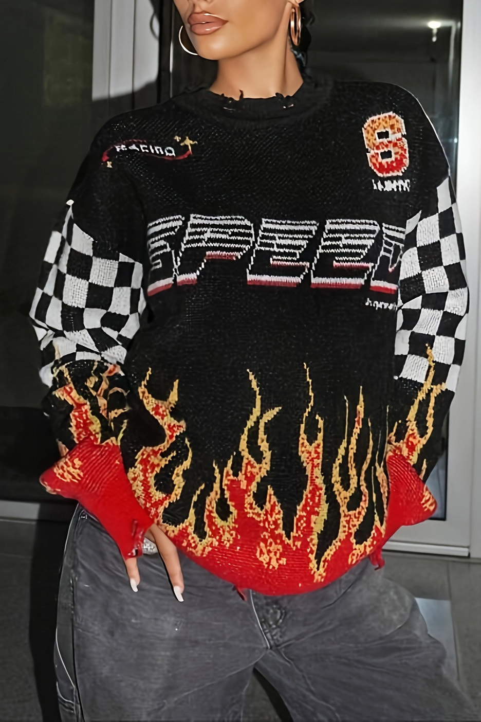 Women's Street Style Printed Sweater