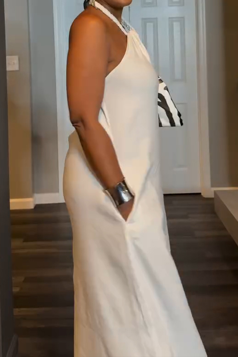 Women‘s Casual-Resort Halter Maxi Dress