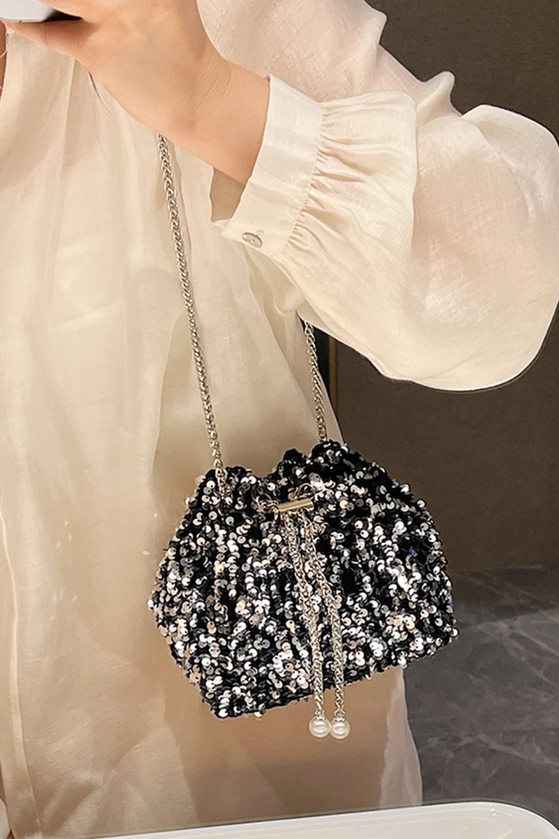 Women's Fashion Statement Sequin Crossbody Evening Bag