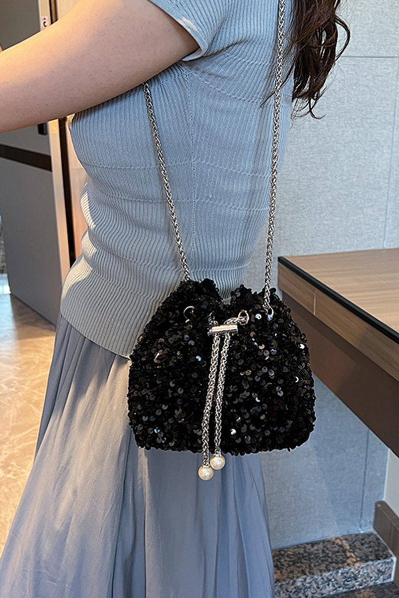 Women's Fashion Statement Sequin Crossbody Evening Bag