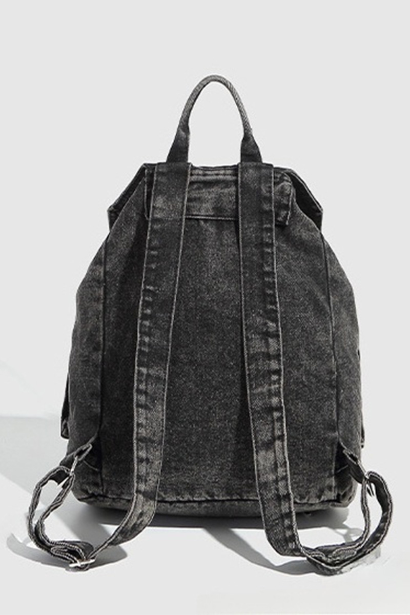 Women's Fashion Washed Denim Backpack