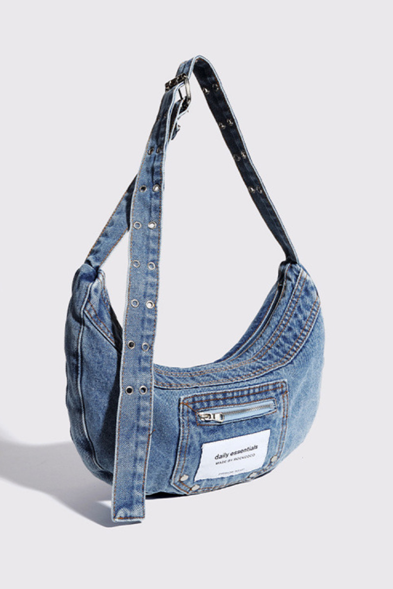 Women‘s Vintage Washed Denim Shoulder Bag