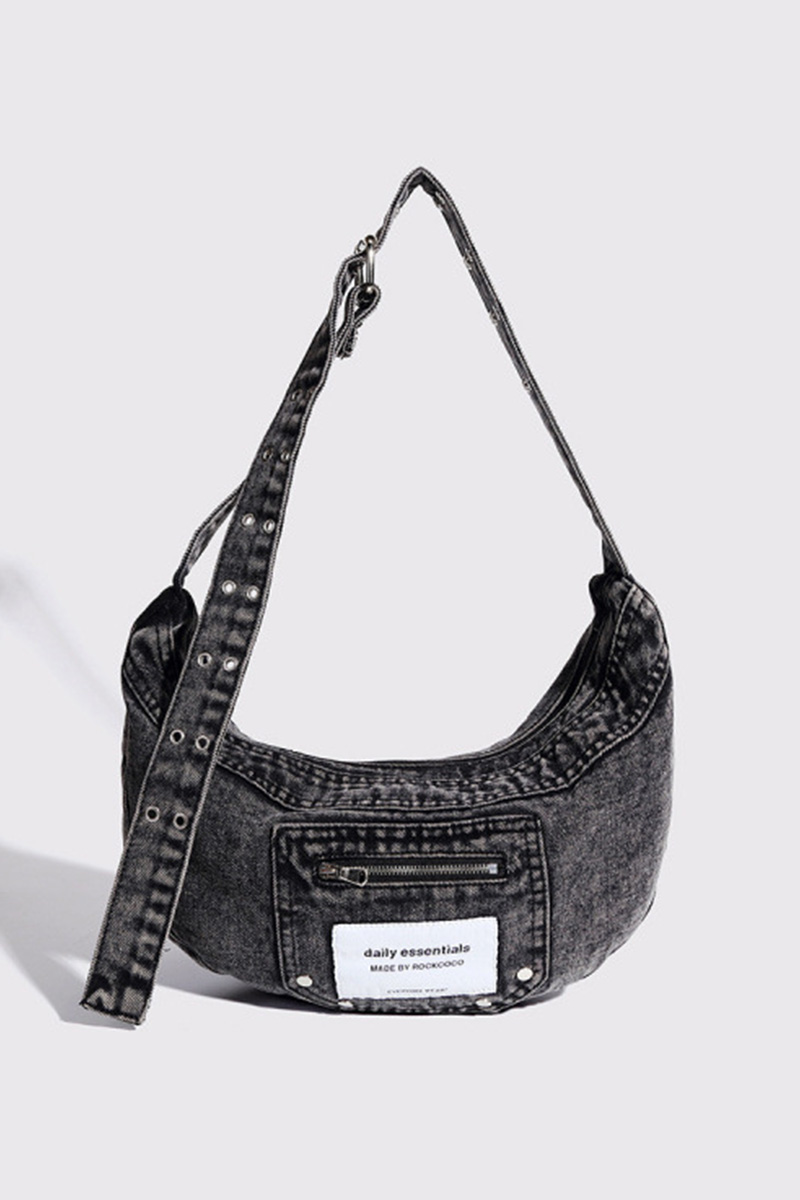 Women‘s Vintage Washed Denim Shoulder Bag