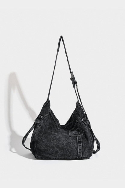 Women's Casual Distressed Studded Tote Bag