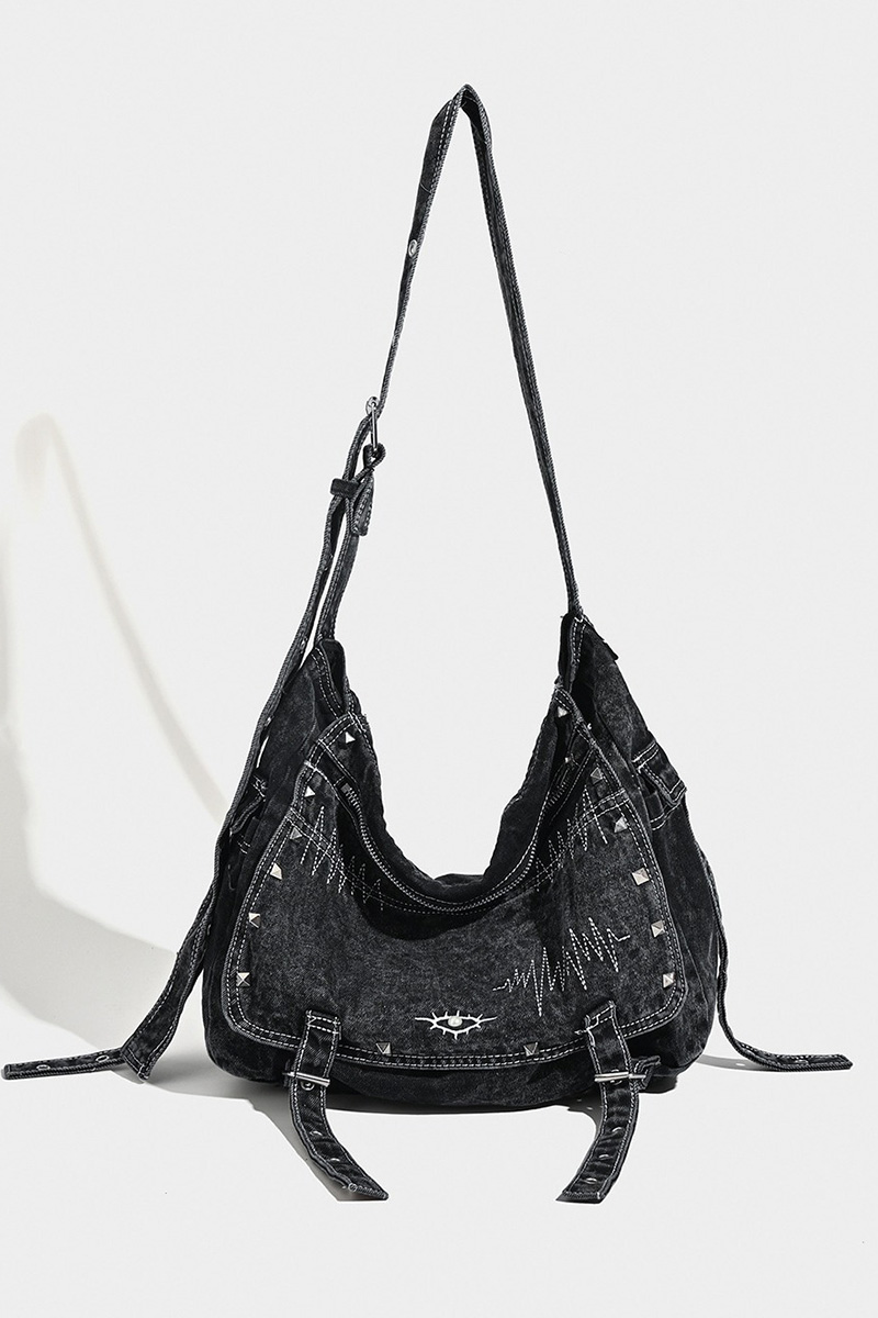 Women's Casual Distressed Studded Tote Bag