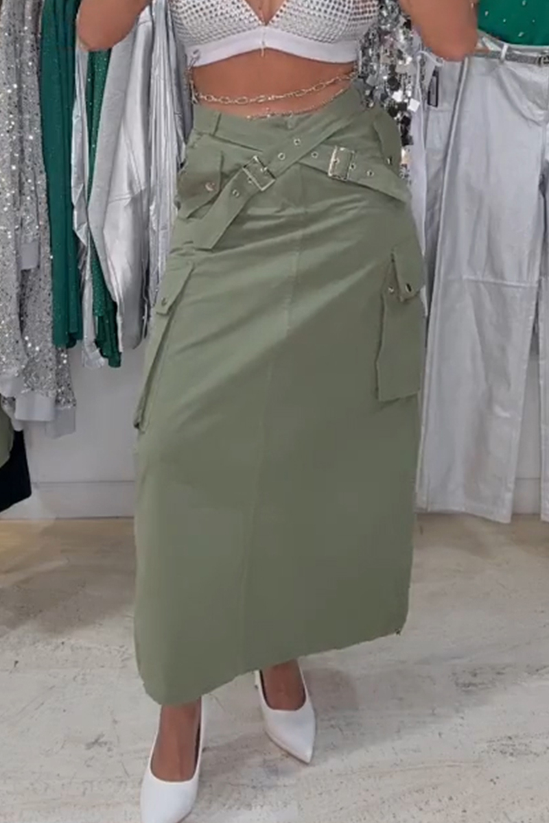Women's Casual Cargo Pocket Skirt