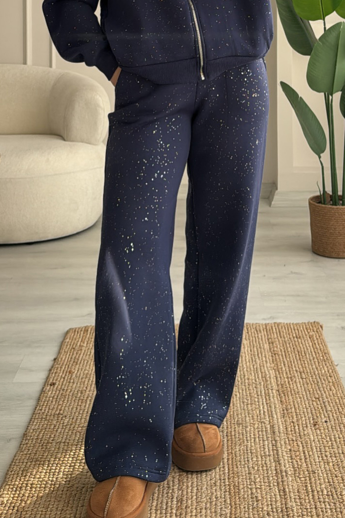 Women's Casual Zipper Sequin Jacket & Pants