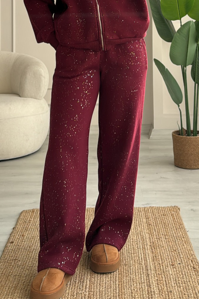 Women's Casual Zipper Sequin Jacket & Pants