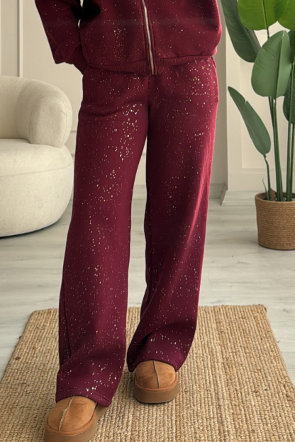 Women's Casual Zipper Sequin Jacket & Pants