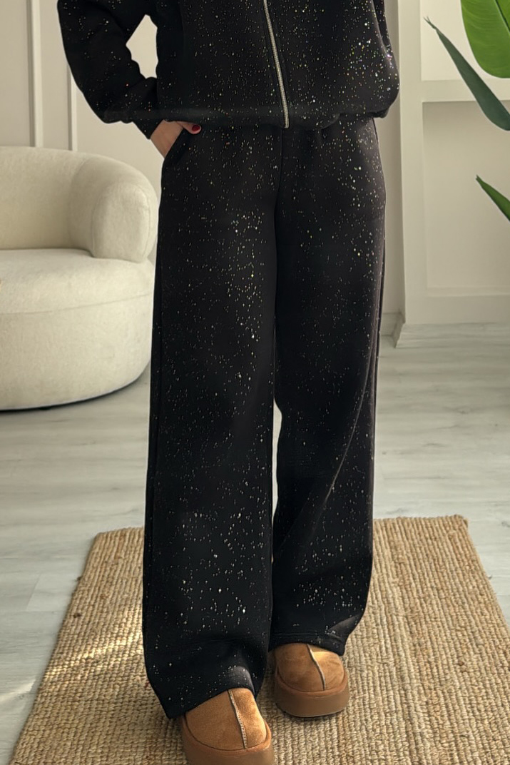 Women's Casual Zipper Sequin Jacket & Pants