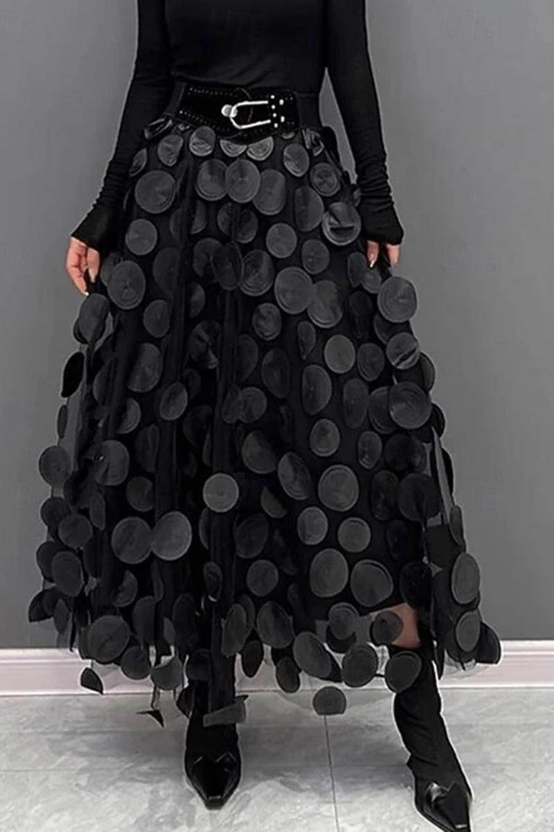 Ladies' Elegant Retro Fashion Mid Length Mid Waist Skirt