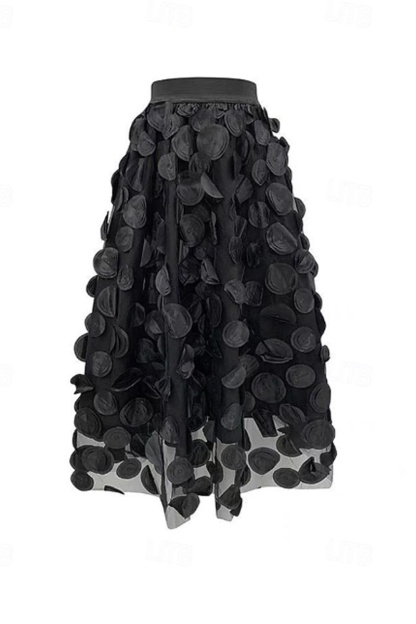 Ladies' Elegant Retro Fashion Mid Length Mid Waist Skirt