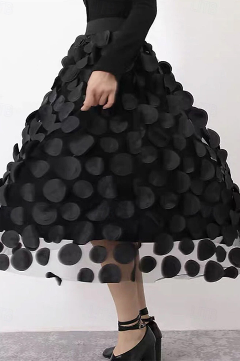 Ladies' Elegant Retro Fashion Mid Length Mid Waist Skirt