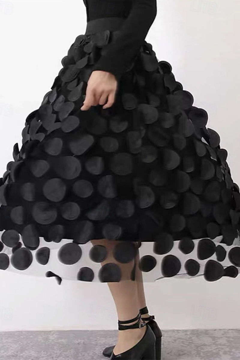 Ladies' Elegant Retro Fashion Mid Length Mid Waist Skirt