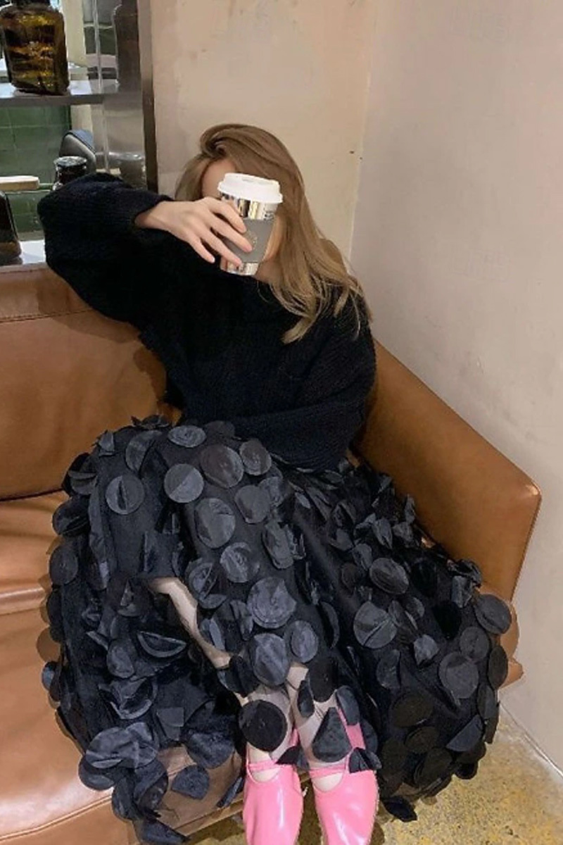 Ladies' Elegant Retro Fashion Mid Length Mid Waist Skirt