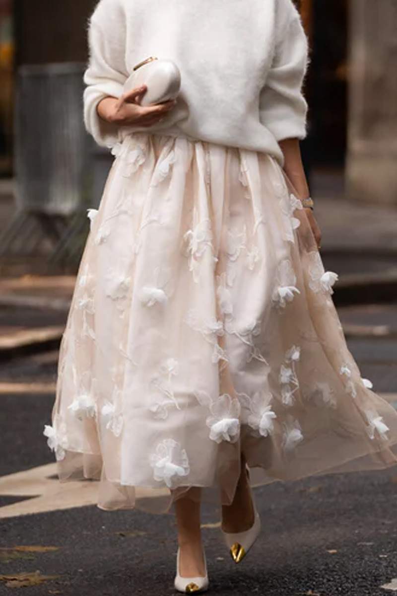 Ladies' Elegant Retro Fashion Mid Length Skirt