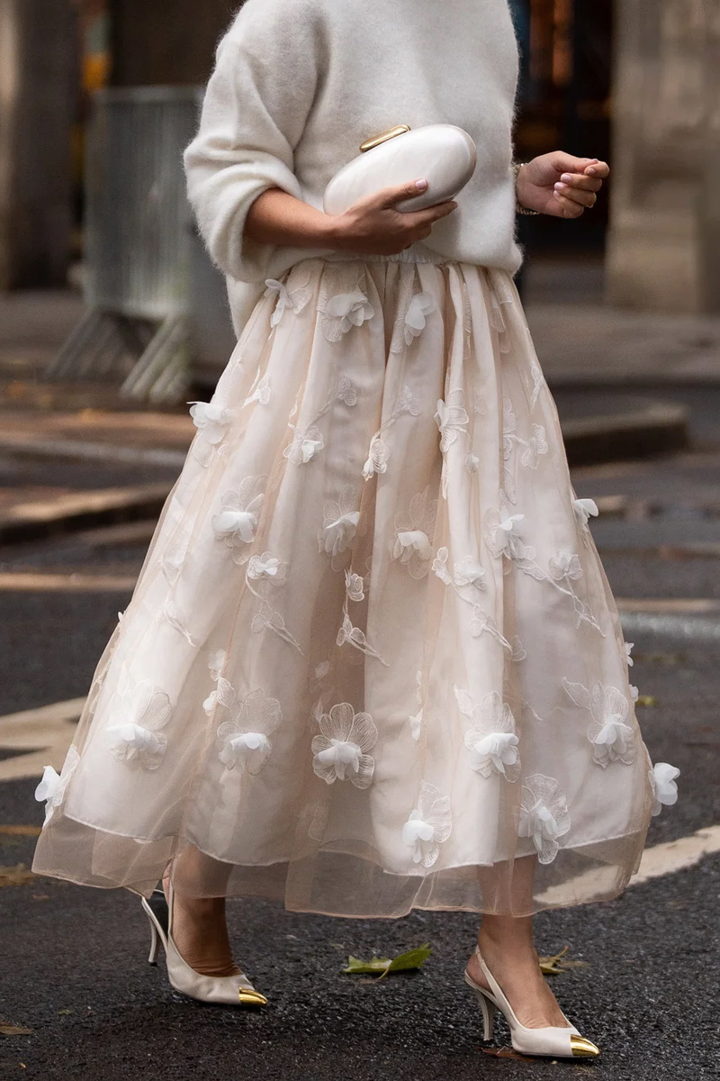 Ladies' Elegant Retro Fashion Mid Length Skirt