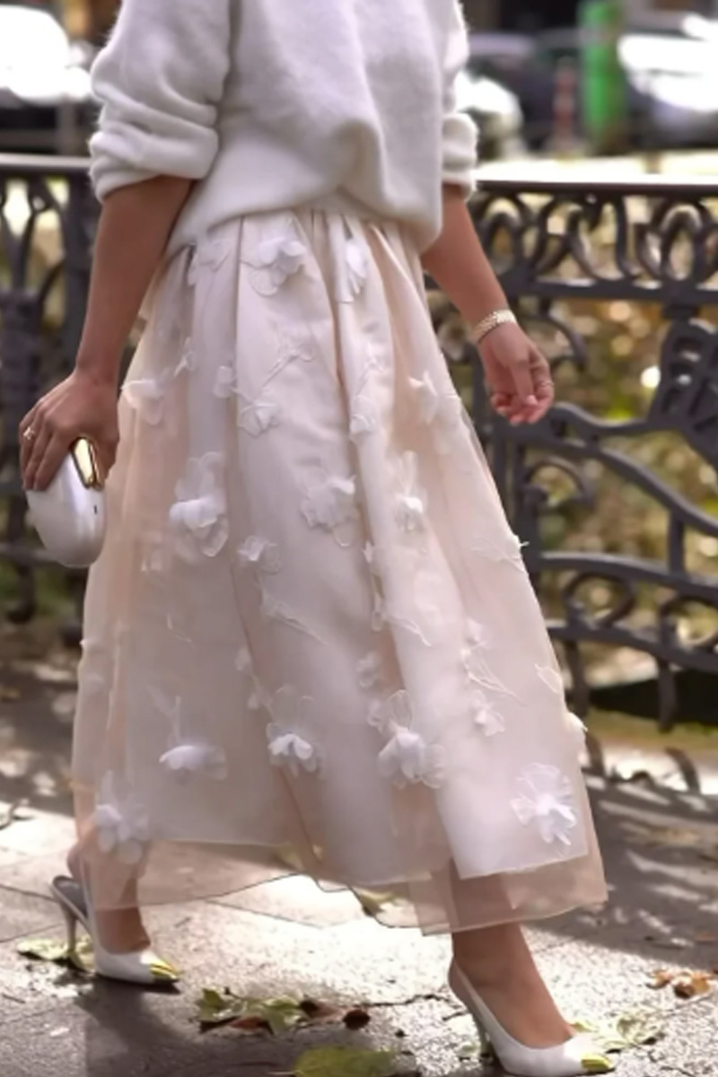 Ladies' Elegant Retro Fashion Mid Length Skirt