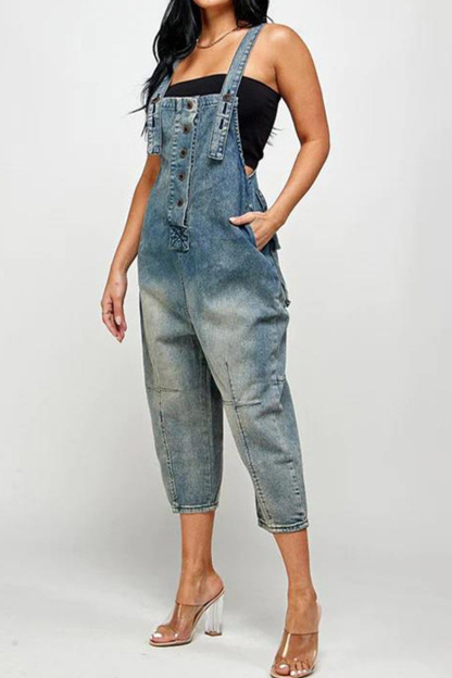 Women's Casual Wash Jumpsuit Overalls