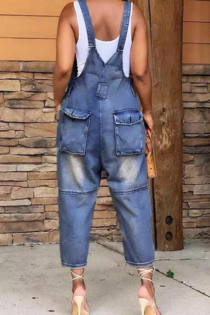 Women's Casual Wash Jumpsuit Overalls