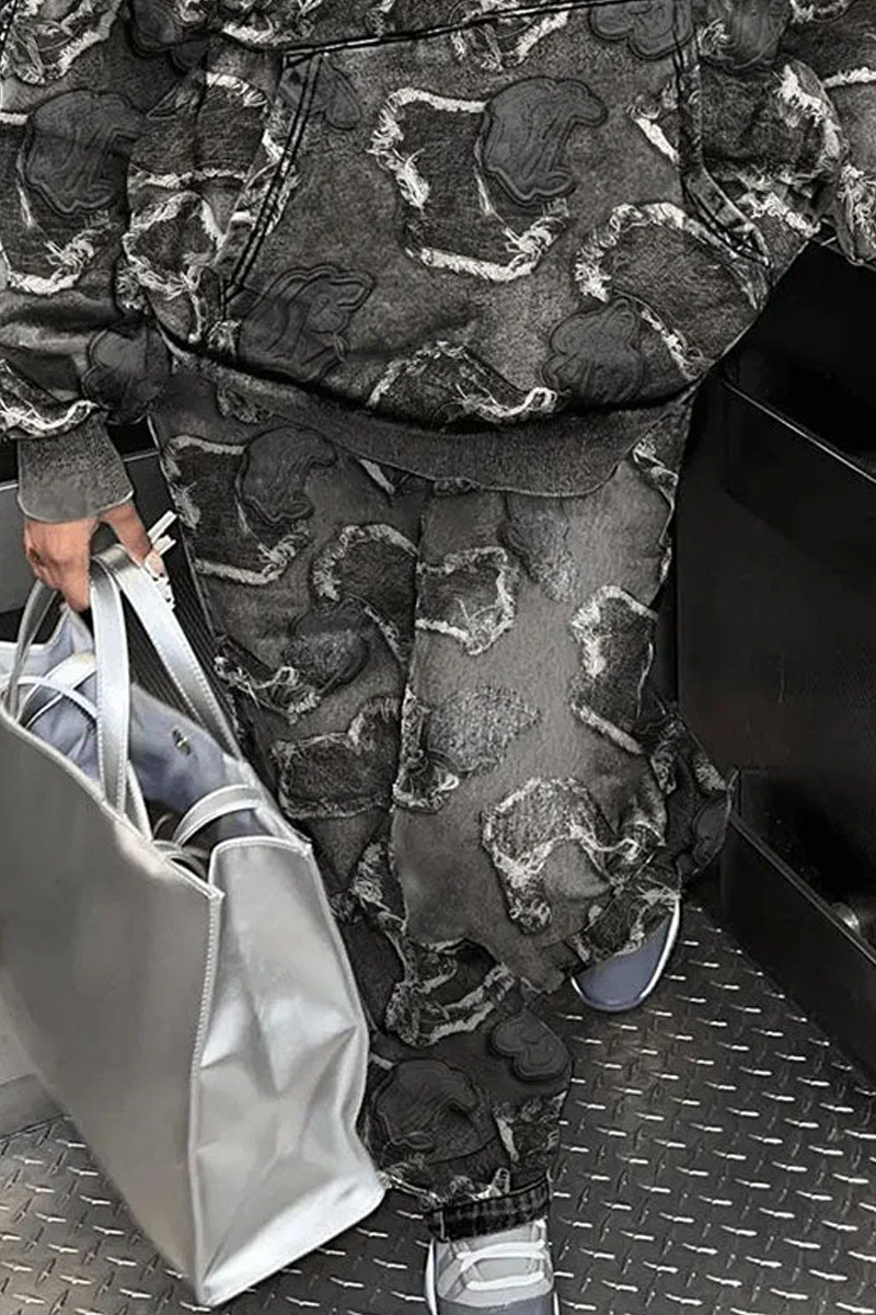 Ladies' Street Letter Cross Pocket  And Straight Leg Pants