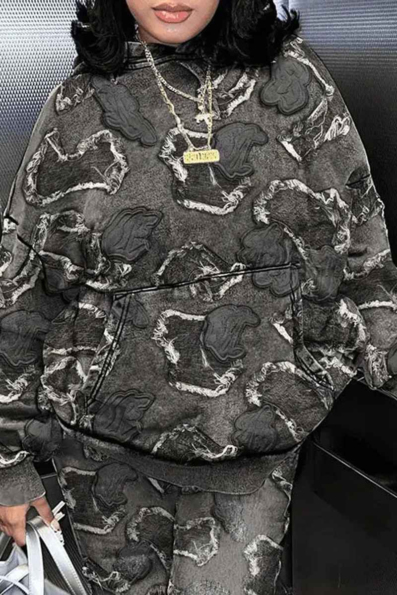 Ladies' Street Letter Cross Pocket And Straight Leg Pants