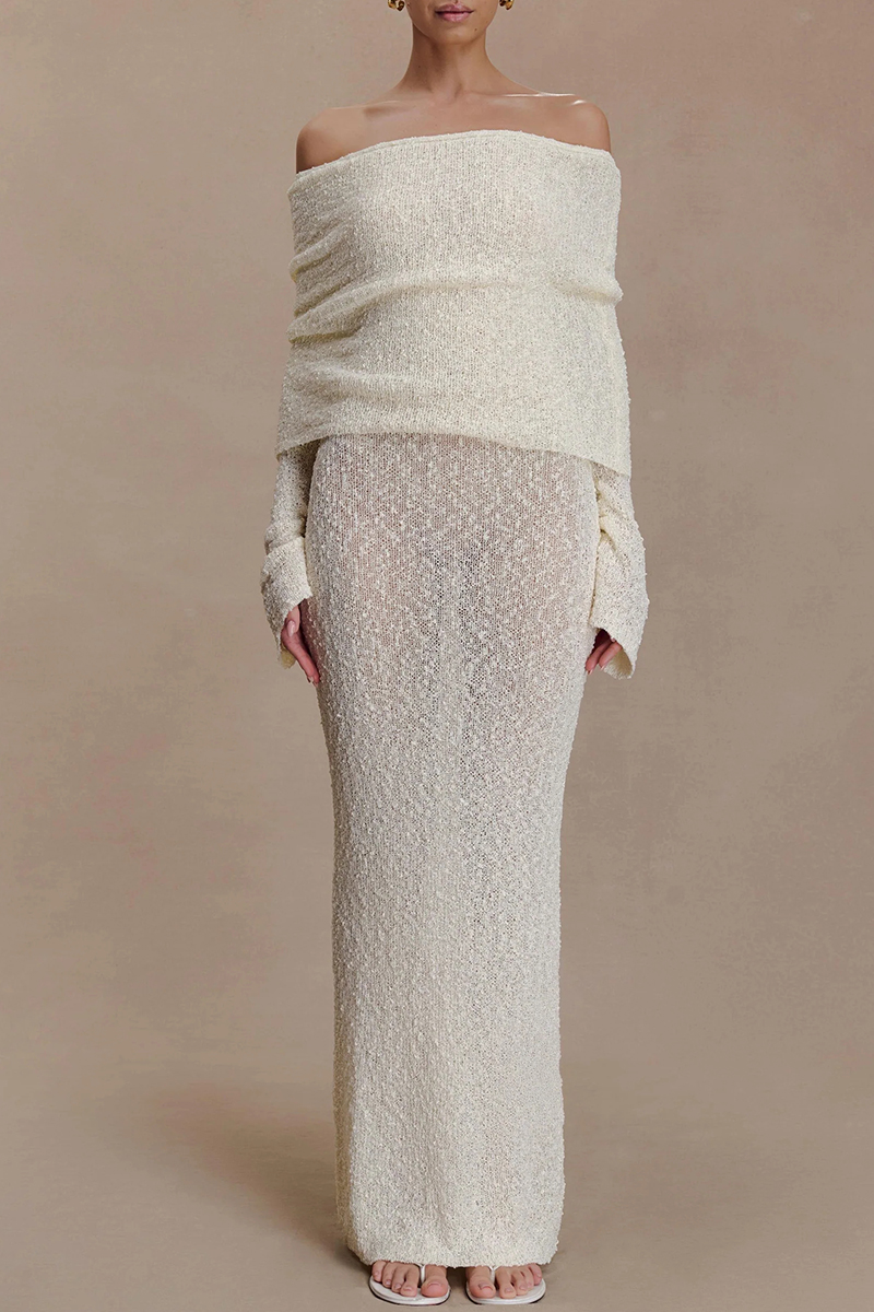 Elegant Off-The-Shoulder Long Dress For Women