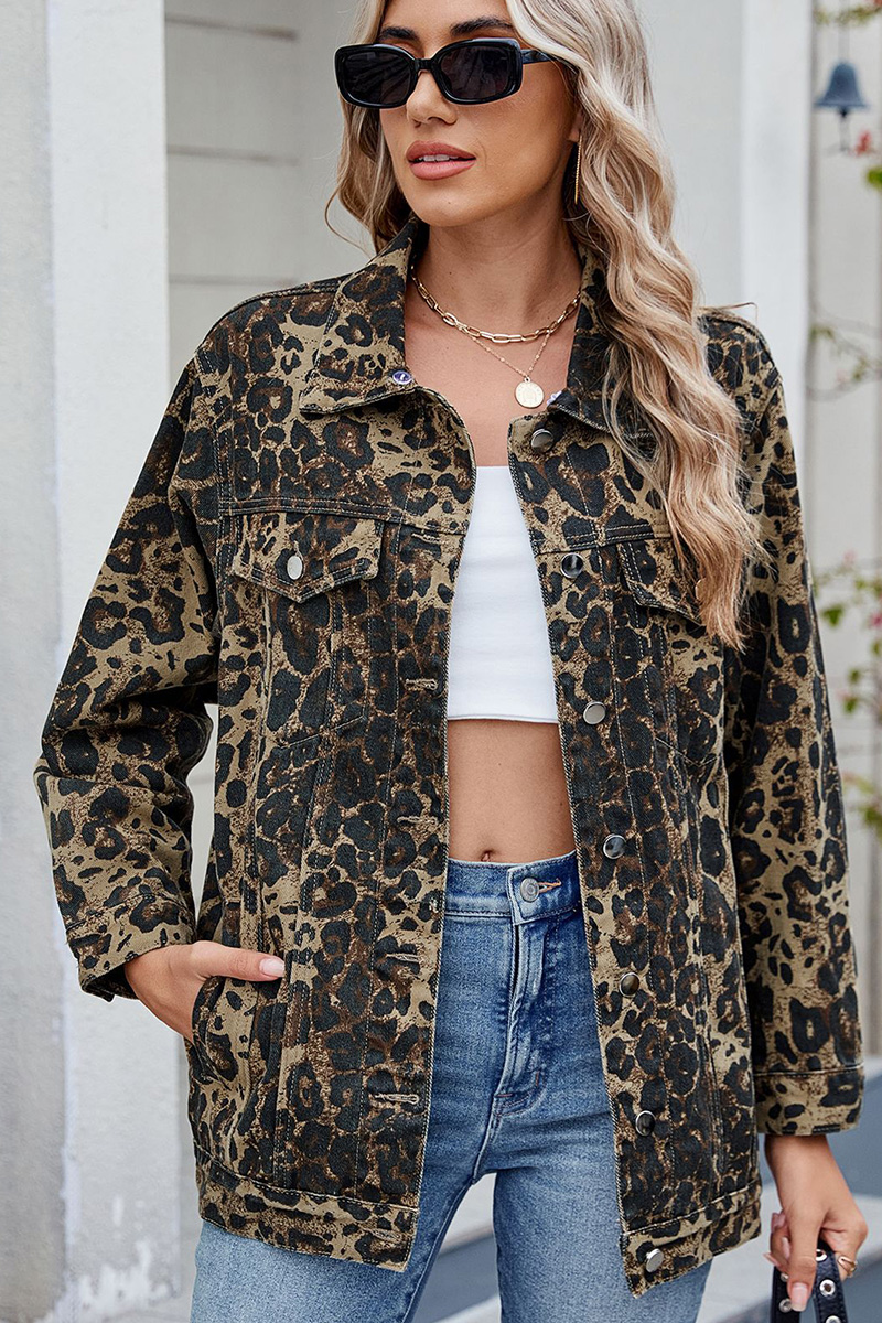 Casual Loose Fit Inside Patch Pocket Denim Jacket