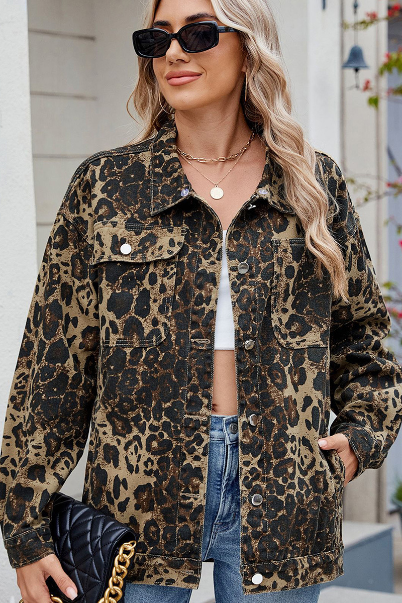 Casual Loose Fit Drop Shoulder Denim Jacket