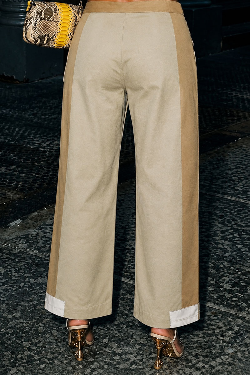 Women's hot-selling Y2K printed straight-leg pants with asymmetrical panels