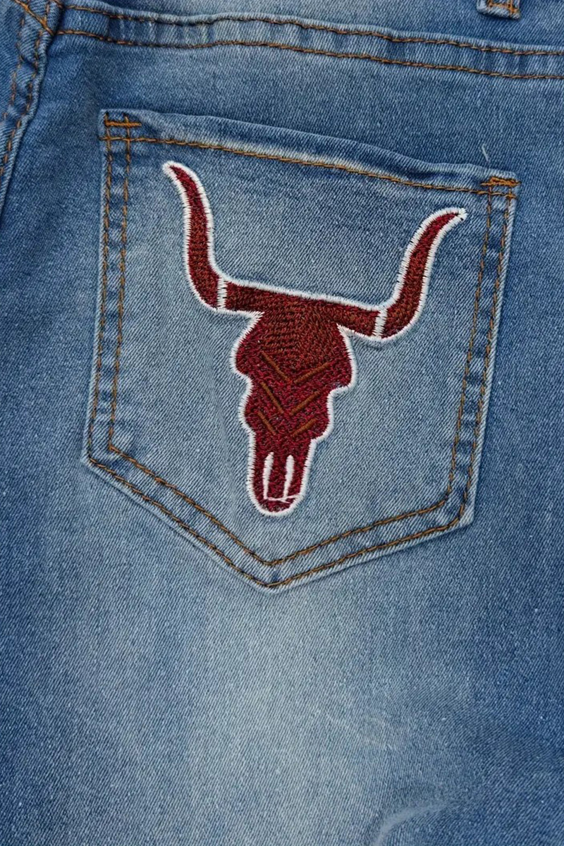 Fashion Patched Print Elasticity Jeans