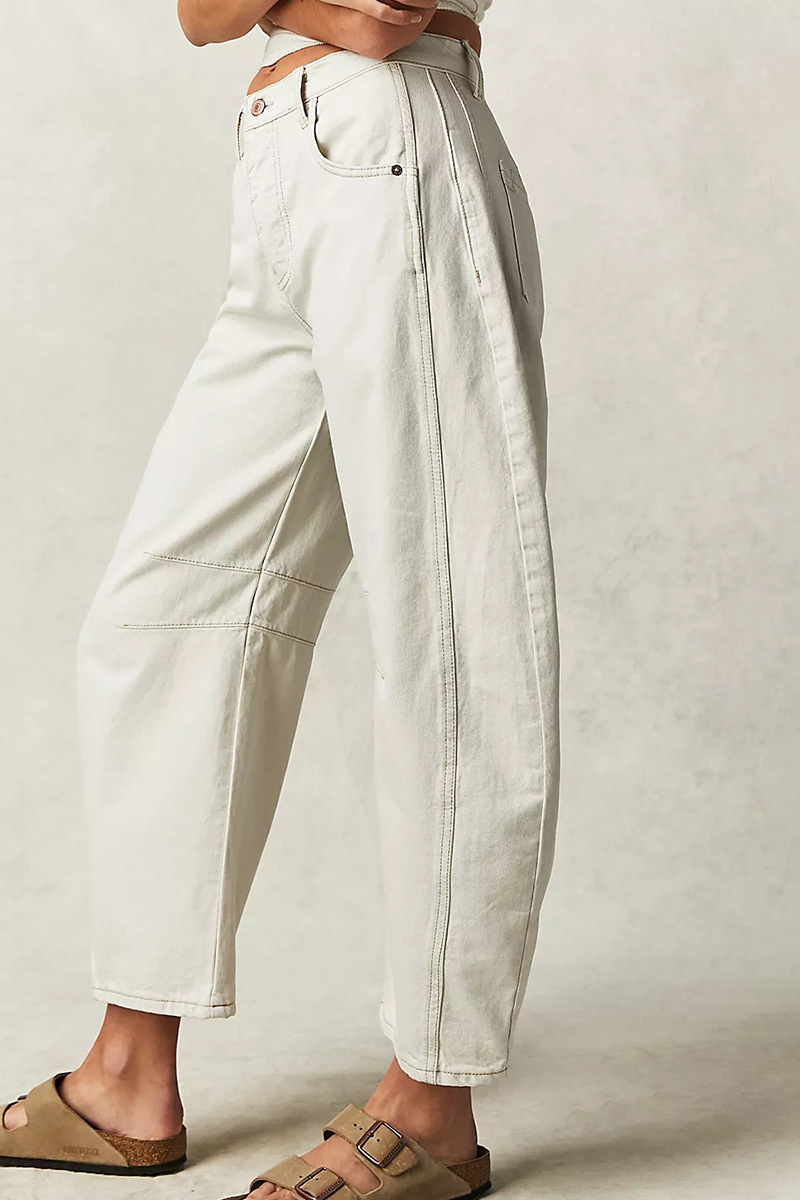 Casual Low Rise Wide Leg Relaxed Wash Jeans