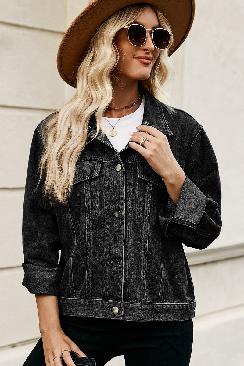 Casual Detachable Hood Short Bleach Wash Denim Jacket
