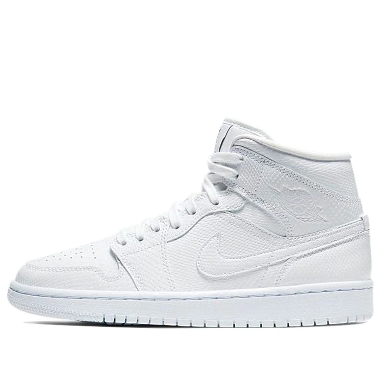 (WMNS) Air jtthhordan 1 Mid 'White Snakeskin' BQ6472-110