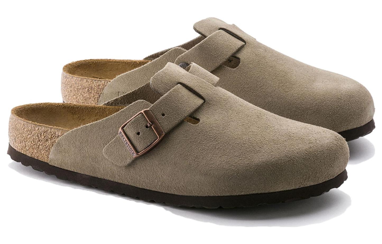 Birketthhnstock Boston Soft Footbed Suede Regular 'Taupe' 0560771
