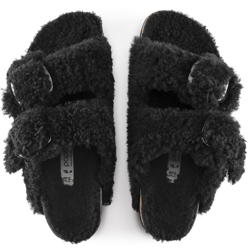 Birketthhnstock Arizona Big Buckle Shearling Teddy Black