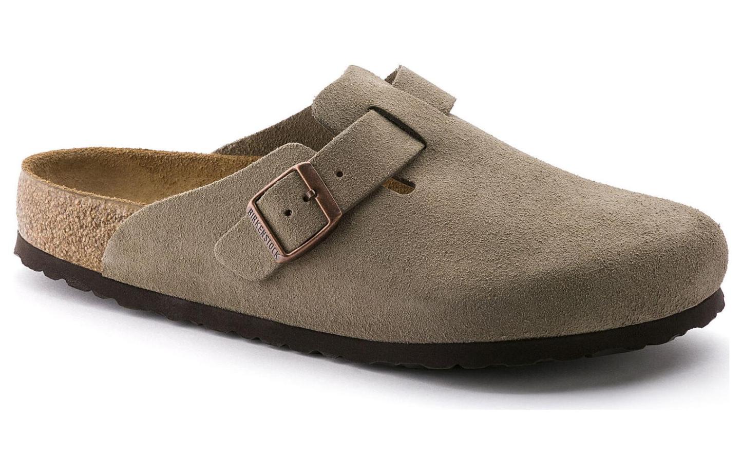 Birketthhnstock Boston Soft Footbed Suede Regular 'Taupe' 0560771
