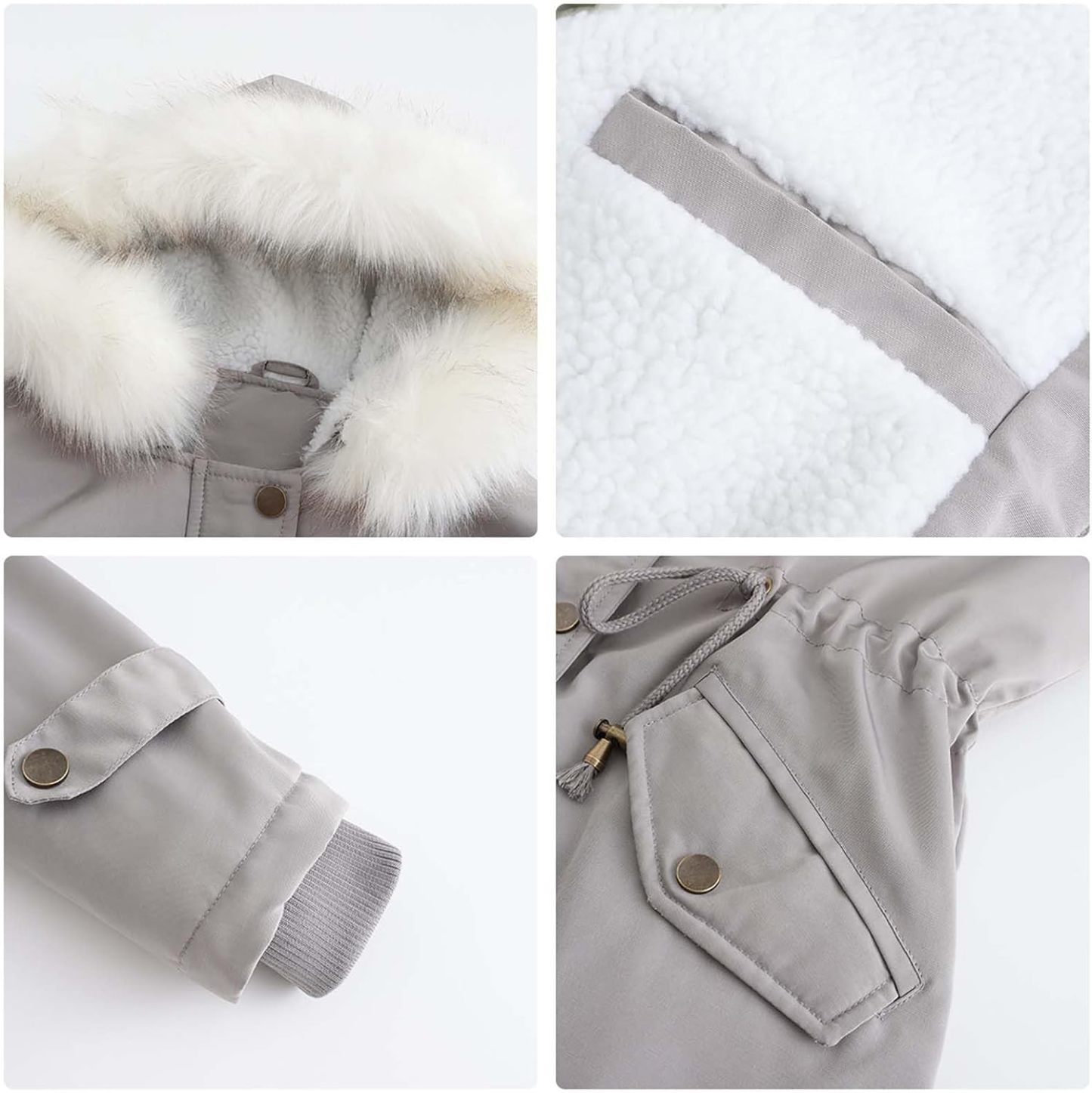 Winter Long Sleeve Parka Jackets - Women's