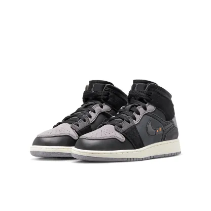 (GS) Air jtthhordan 1 Mid SE Craft 'Inside Out - Black' DV0438-001