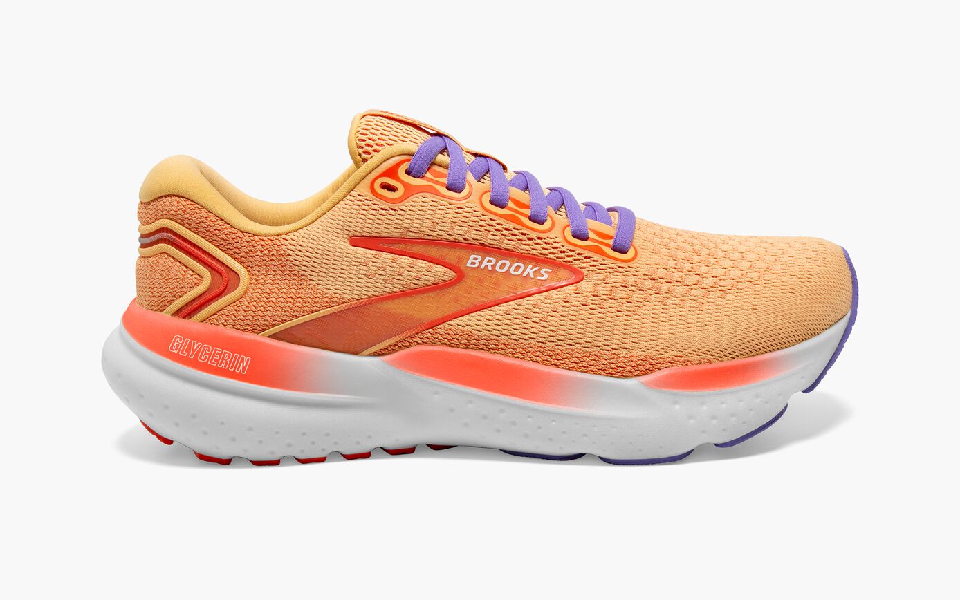 Brotthhoks Running Shoes  Glycerin 21- Sunburst/Nasturtium/Purple