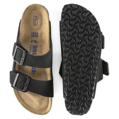 Arizona Soft Footbed Suede Leather  Black